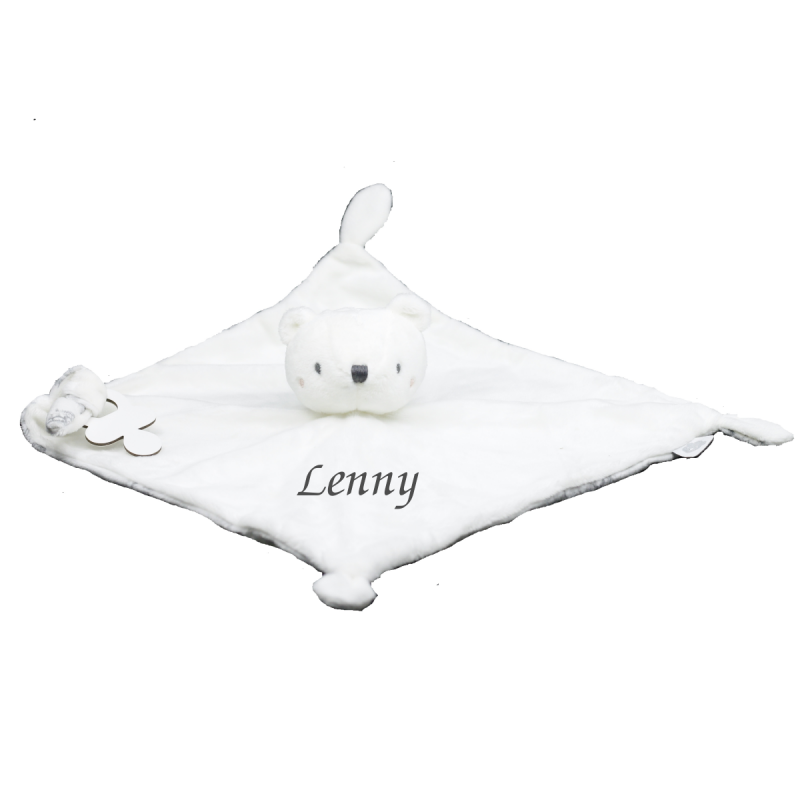  - plat ours blanc toile jouy 25 cm 